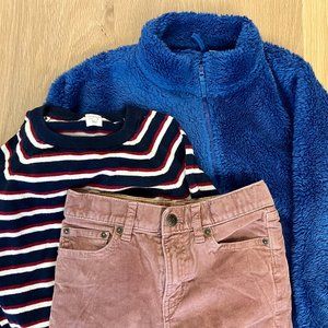 3 peice boys items: JCrew corduroy pants, JCrew sweater, Uniqlo Jacket-size 8